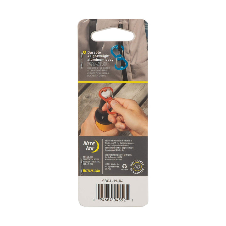 Ahhh Aluminum Dual Bottle Opener, S-Biner Dual Carabiner with Double-Sided Bottle Openers, Orange