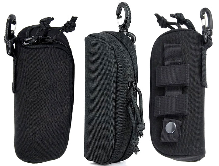 Tactical MOLLE Glasses Shockproof Protective Box Portable Outdoor Sunglasses Pouch Eyewear Carry Case (Black)