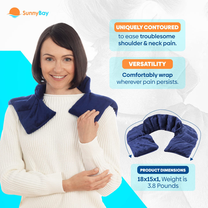 Sunny Bay Neck Heating Wrap, Rice, Blue, Small