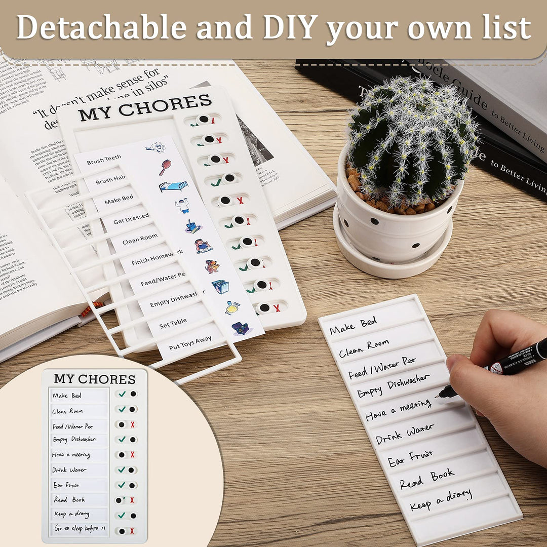 2 Pieces Portable Chore Chart Memo Boards RV Checklist Memo Board My Chores Checklist Daily to Do List Planner Check List Chore Board for Kids Adults daily behavior magnetic chart