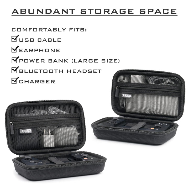 Protective Case for Backbone One/2nd Gen, Large Nylon Hard Shell Carrying Case with Wristband, Keychain, and Mesh Pocket, Compatible with Backbone One Accessories