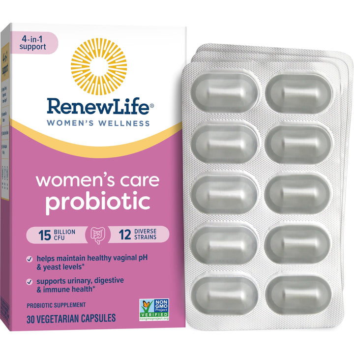 Women's Probiotic Capsules, Supports pH Balance for Women, Vaginal, Urinary, Digestive and Immune Health, L. Rhamnosus GG, Dairy, Soy and Gluten-Free, 15 Billion CFU - 30 Ct