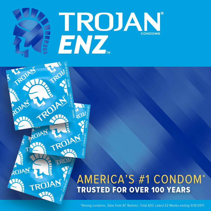 Trojan ENZ Lubricated Condoms, 3 Count (Pack of 6)