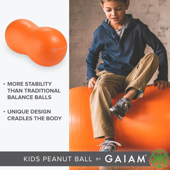 Active Seat Peanut Shaped Bounce Desk Chair -Exercise Yoga Balance Sitting Ball - Sensory Toys- Flexible Seating, Wiggle Seat for Boys and Girls - Orange