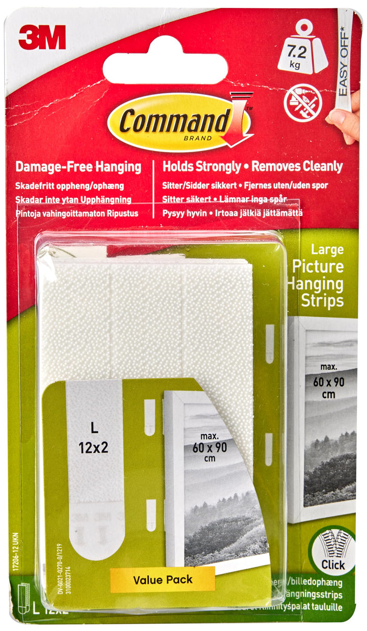 Photo Hangers, White, Easy On, Easy Off, Hangs up to 6 frames, Gallery Wall Pack