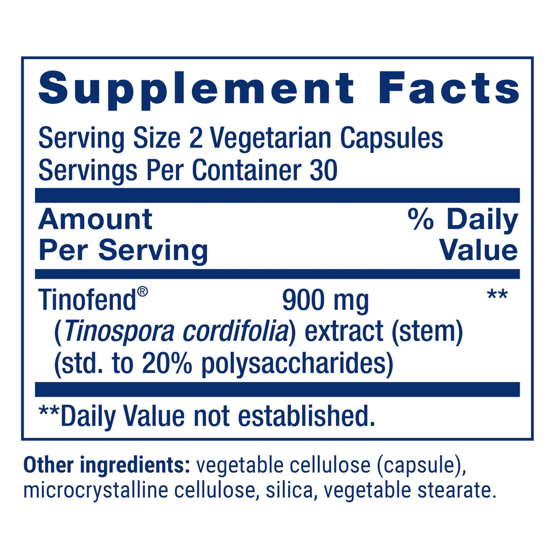 Immune Modulator with Tinofend®, Powerful Immune Health Support, standardized Tinospora Plant Extract, Gluten-Free, Non-GMO, Vegetarian, 60 Capsules