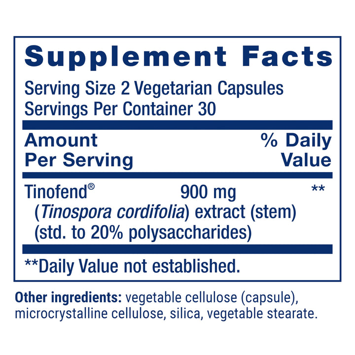 Immune Modulator with Tinofend®, Powerful Immune Health Support, standardized Tinospora Plant Extract, Gluten-Free, Non-GMO, Vegetarian, 60 Capsules