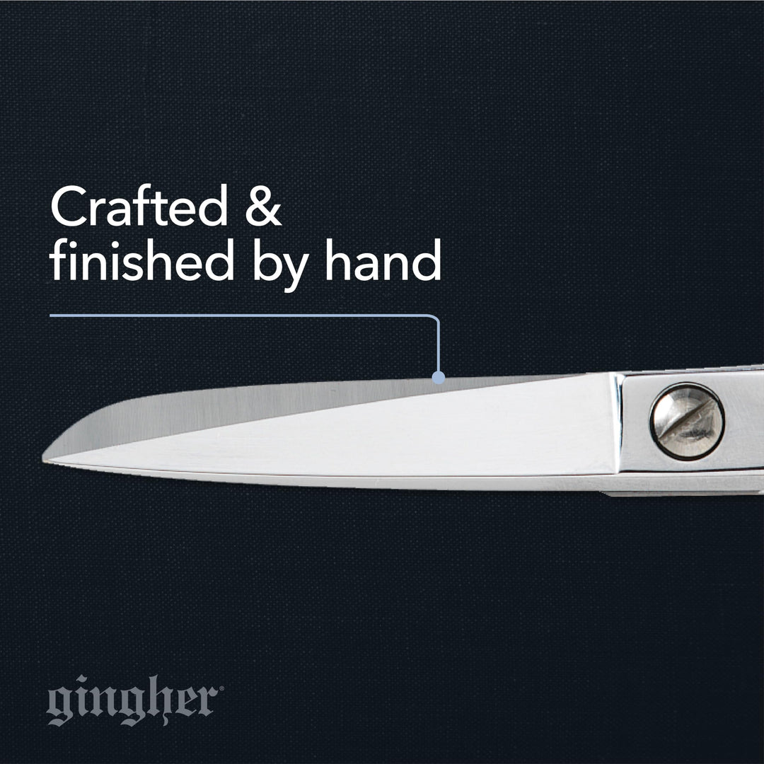 Gingher Fabric Scissors - 5 Premium Forged Steel Shears - Sharp Knife Edge Sewing Scissors for Fabric Cutting with Protective Sheath, Ambidextrous Design, Small Craft Scissors