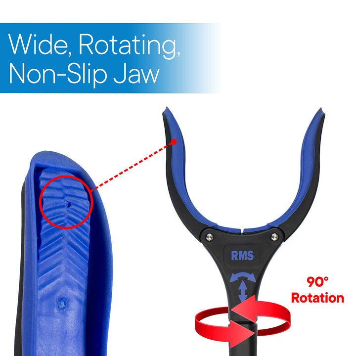 34 Inch Extra Long Reacher Grabber - Foldable Gripper and Reaching Tool with Rotating Jaw