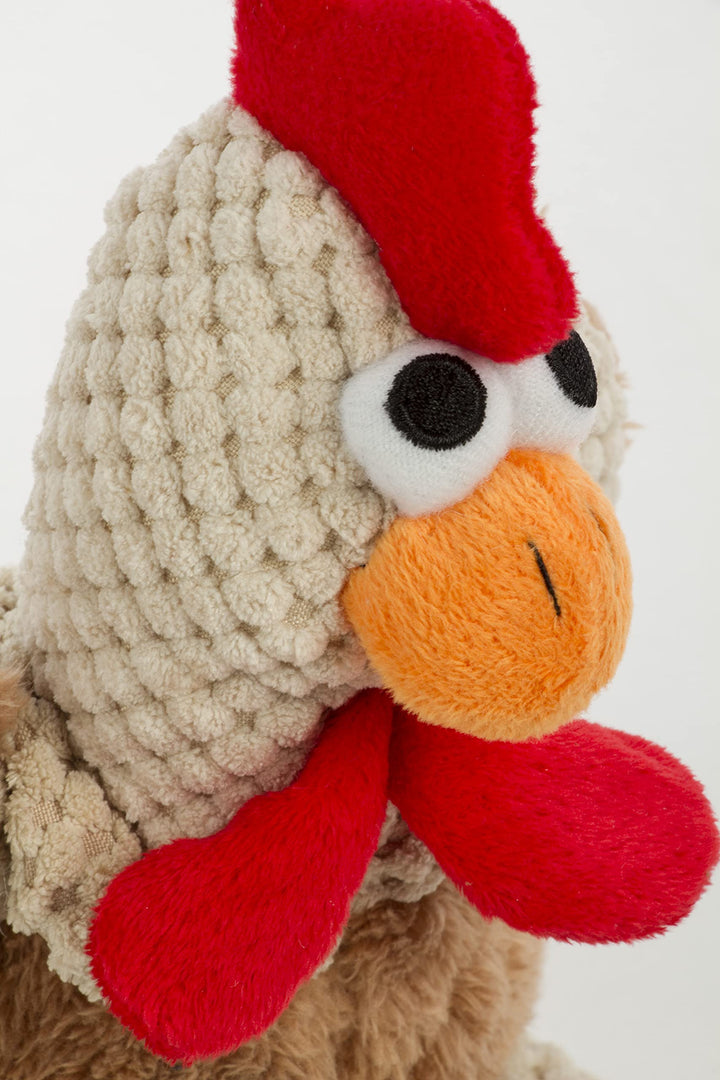 Checkers Skinny Rooster Squeaky Plush Dog Toy, Chew Guard Technology - Brown, Large