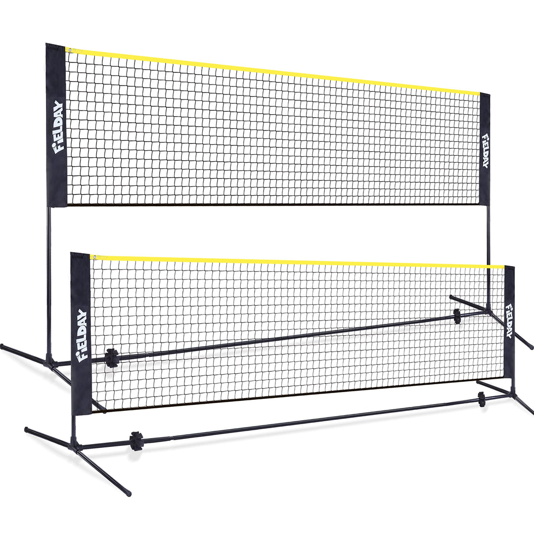 Badminton Pickleball Net, 17 Ft Adjustable Portable Net for Junior Tennis, Kids Volleyball & Soccer Tennis, and Backyard Games - Easy Setup Sports Net with Poles (17 ft)