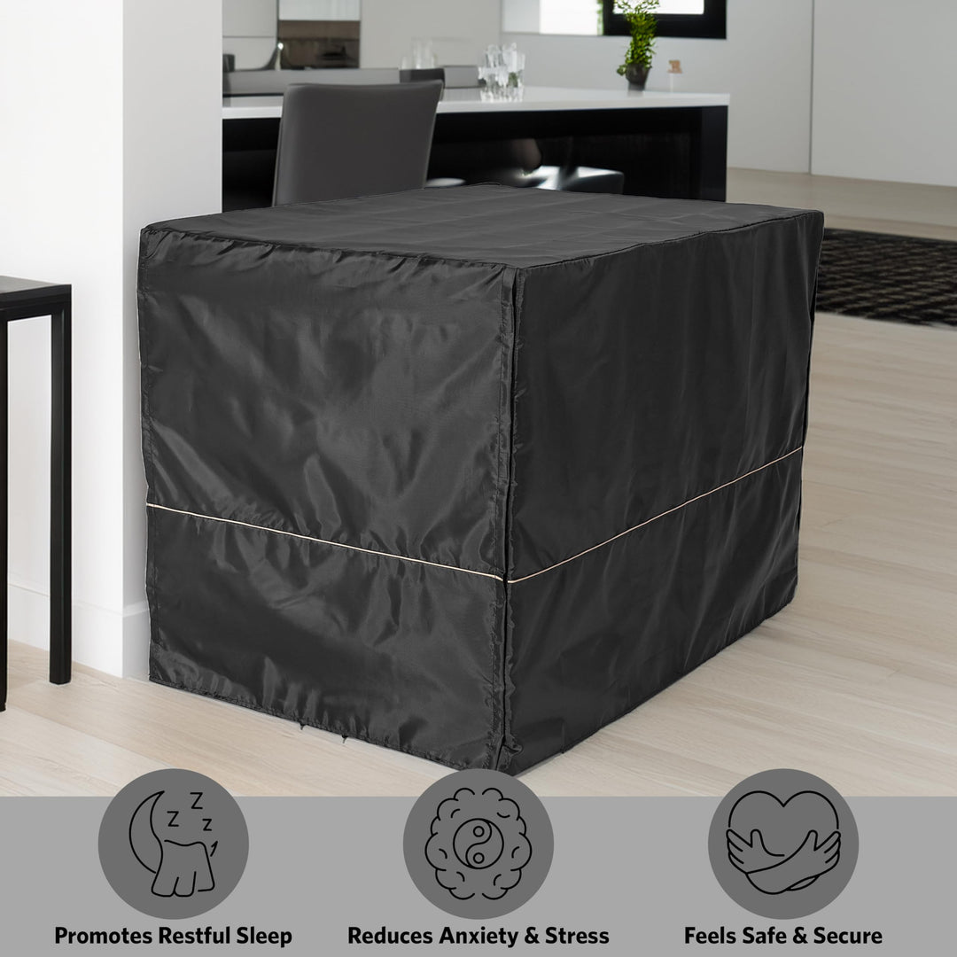 Dog Crate Cover, Privacy Dog Crate Cover Fits Midwest Dog Crates, Crate Cover Only, Machine Wash & Dry, Black, 42-Inch