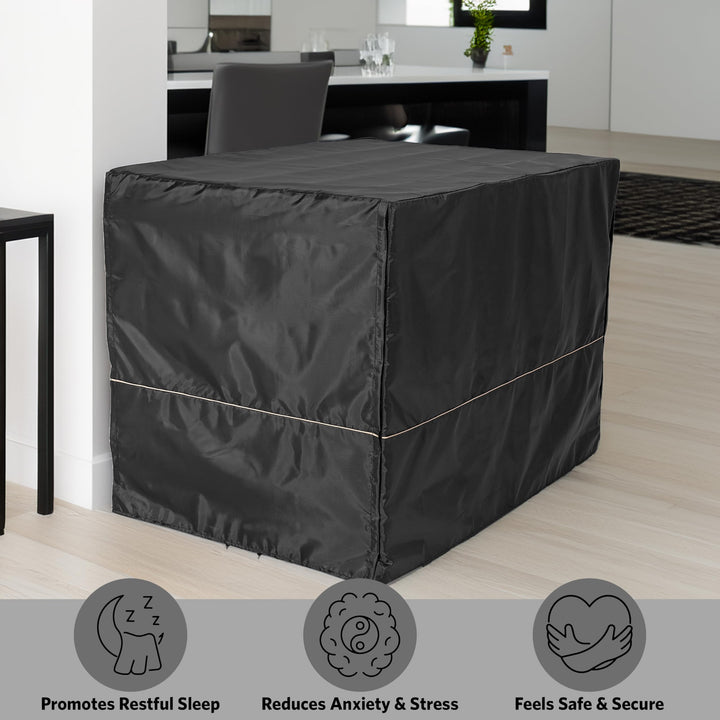 Dog Crate Cover, Privacy Dog Crate Cover Fits Midwest Dog Crates, Crate Cover Only, Machine Wash & Dry, Black, 42-Inch
