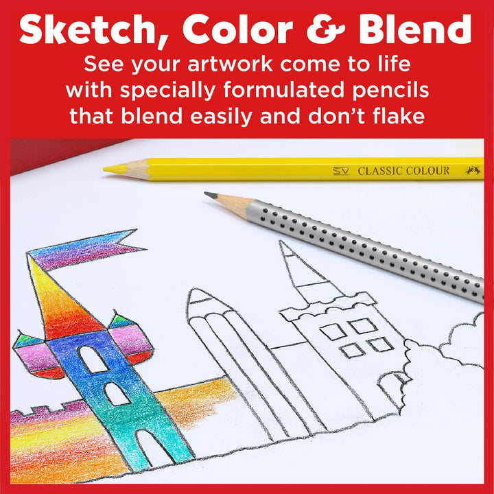 Classic Colored Pencils Tin Set, 48 Vibrant Colors In Sturdy Metal Case