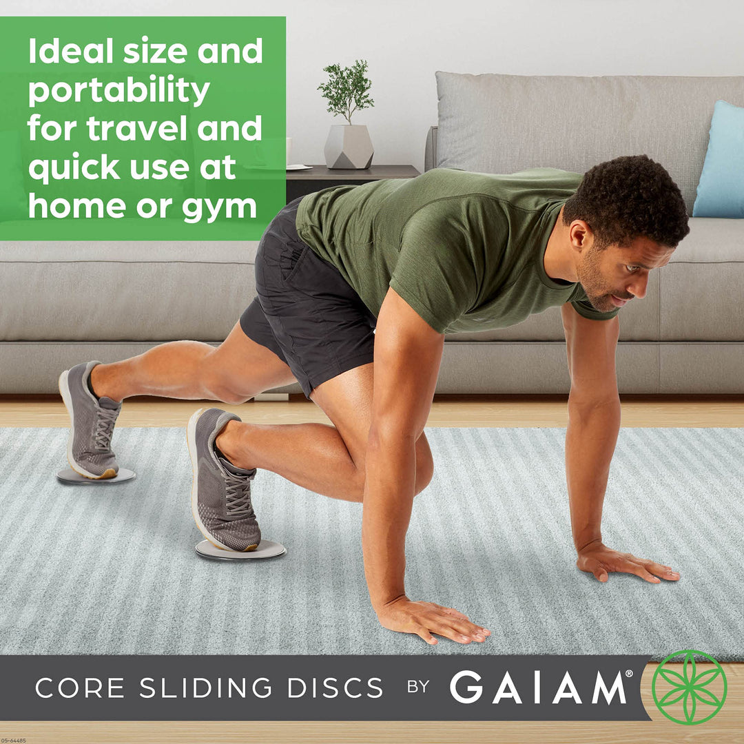 Core Sliding Discs - Dual Sided Workout Sliders for Carpet & Hardwood Floor - Home Ab Pads Exercise Equipment Fitness Sliders for Women and Men, Grey/Black