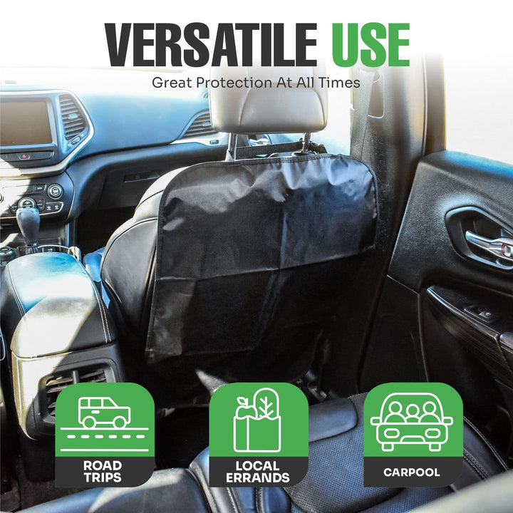Trobo Car Kick Mats Back Seat Protector, Set of 2 X-Large Seat Back Cover for Kids, Made with Thick Waterproof Material to Fully Protect Backseat from Dirt, Mud and Scuffs Marks, Fits Most Cars