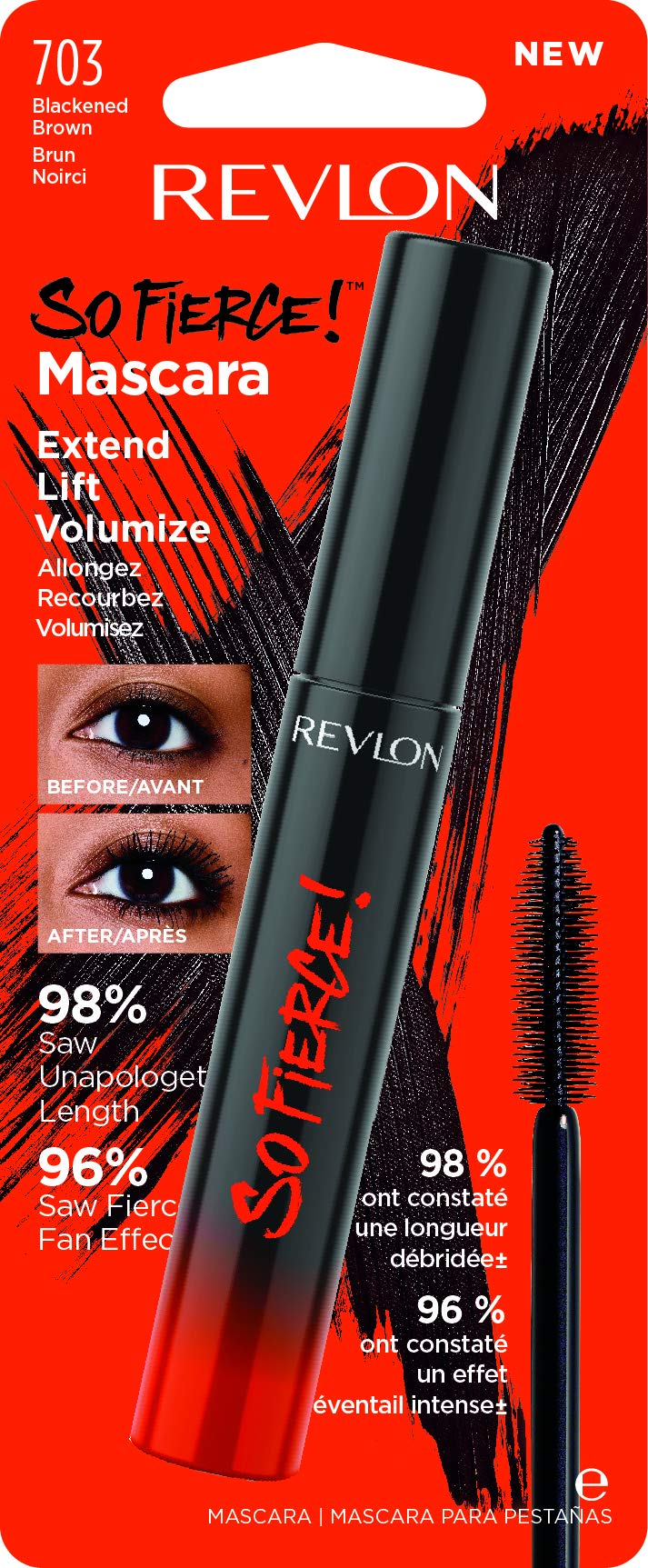 So Fierce Mascara, Long Lasting Volume and Length, Clump Free, Smudge Proof, Blackened Brown (703), 0.25 oz