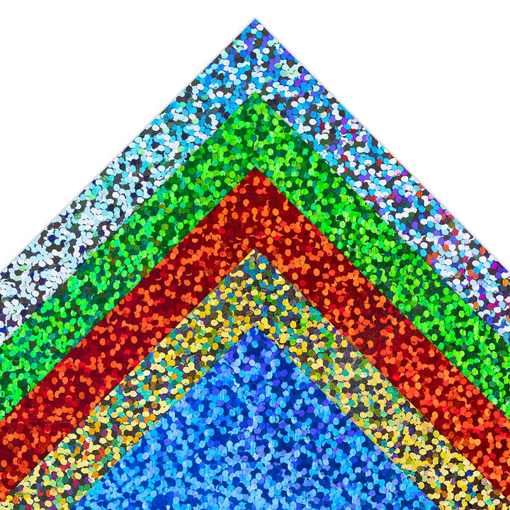 Holographic Self-Adhesive Paper, 5 Sheets, 8.5 x 11- Inch, Sparkle, 5 Assorted Colors