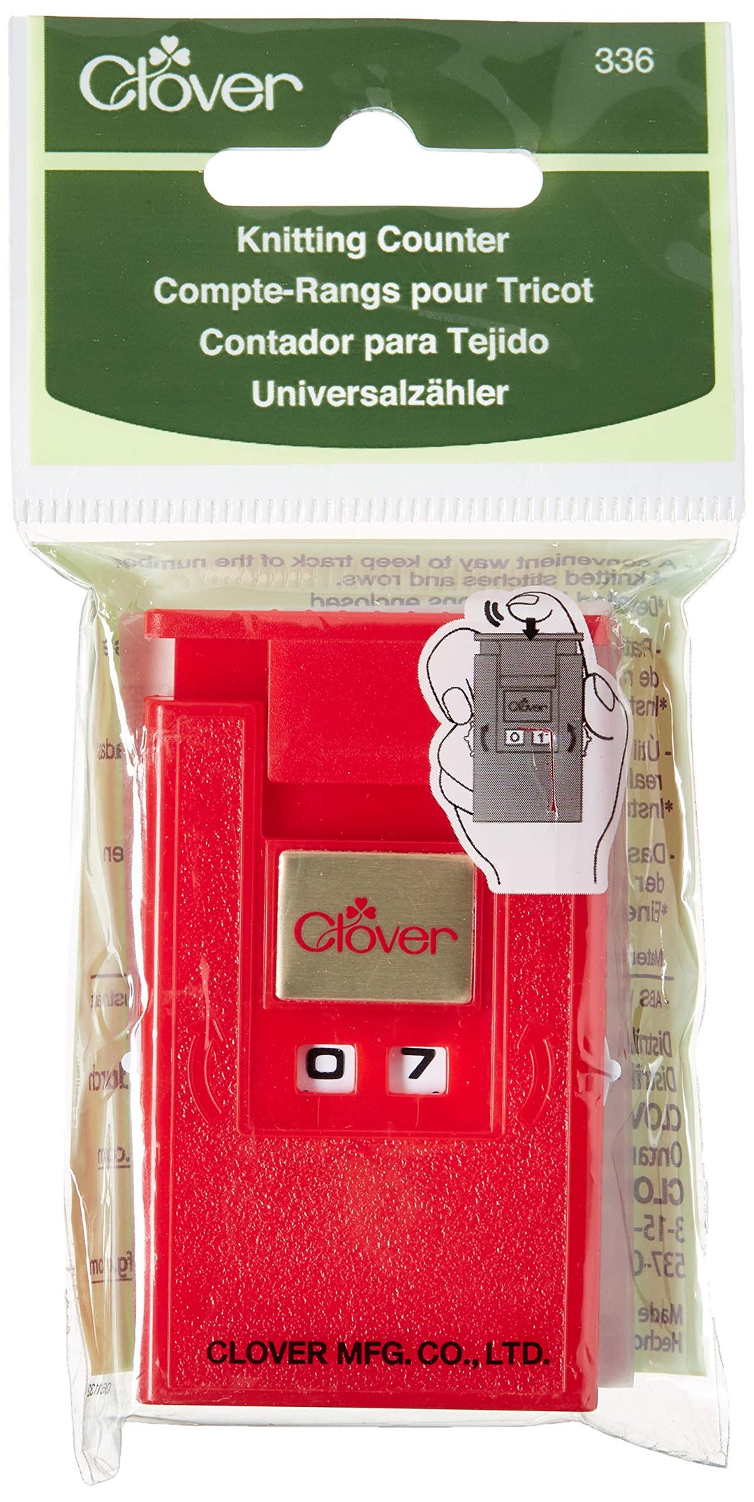 Knitting Counter Kacha Notion, 3.42 x 8.5500000000000007 x 15.03 cm, Red