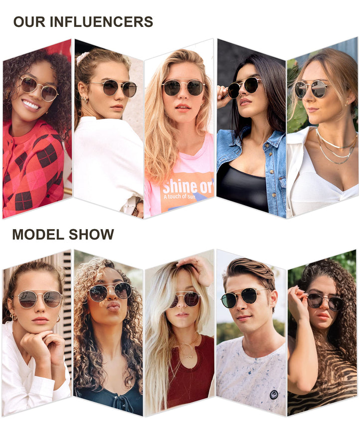 Retro Vintage Round Polarized Sunglasses for Women Men Small Double Bridge Circle Sunnies SJ1104, Brown Tortoise/Green