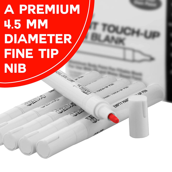 - Empty Fillable Blank Paint Touch Up Pen Markers (Set of 6) - Fill with Your Own Art Acrylic, Oil and Water Base Paint, Auto Painting Clear-Coat - Fine Nib, Aluminum Body, Shaker Ball