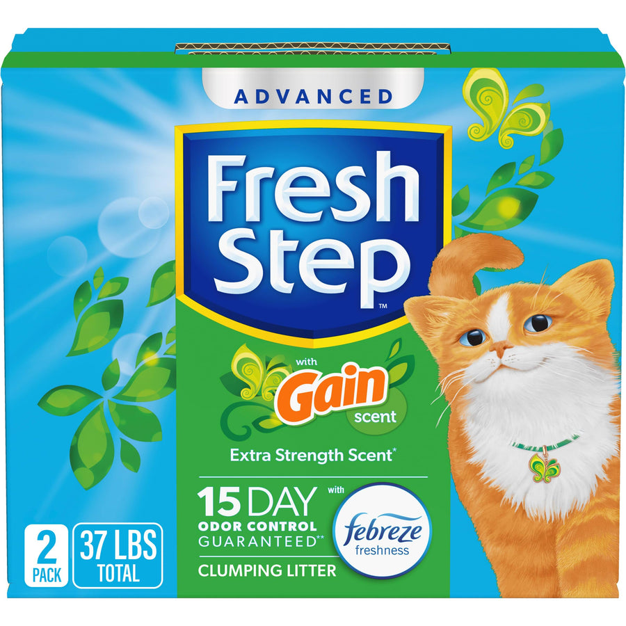 Advanced Clumping Litter with Febreze Freshness with Gain Scent, Fights Odor on Contact, 37 lbs. (2 x 18.5 lb. Box) (Package May Vary)