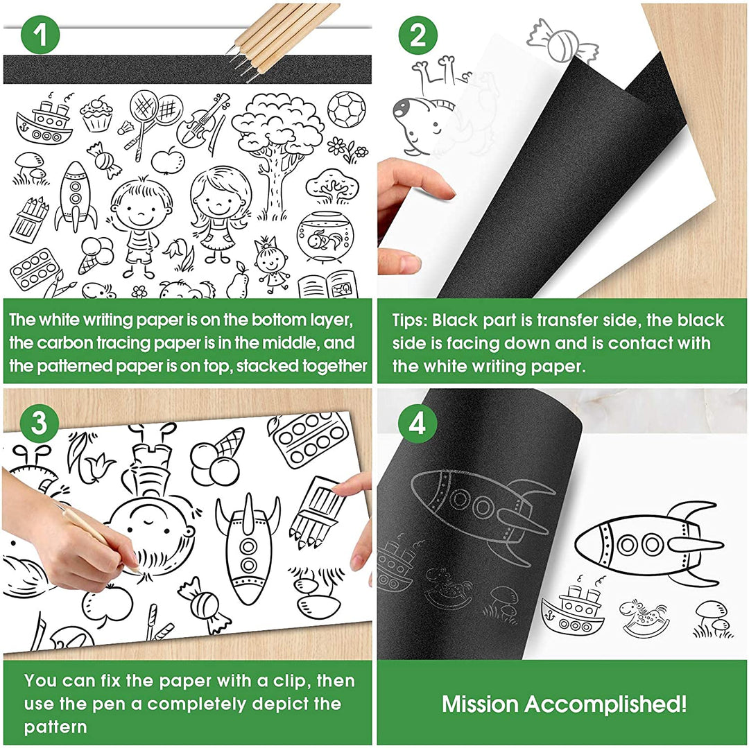 PSLER 60 PCS Sheets Carbon Paper Sheets, Carbon Copy Paper for DIY Woodworking, Paper, Canvas and Other Art Craft Surfaces(A4 Size)