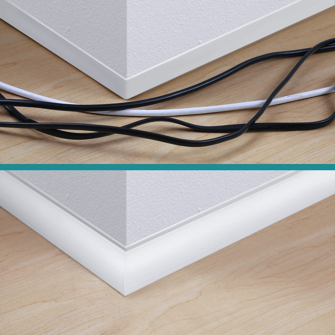 Corner Cable Concealer, 85-inch Corner Cord Cover, Large Capacity Corner Duct, Paintable Cable Management Channel for Floor Baseboard, Ceiling, Wall Corner - 5 X L 17in