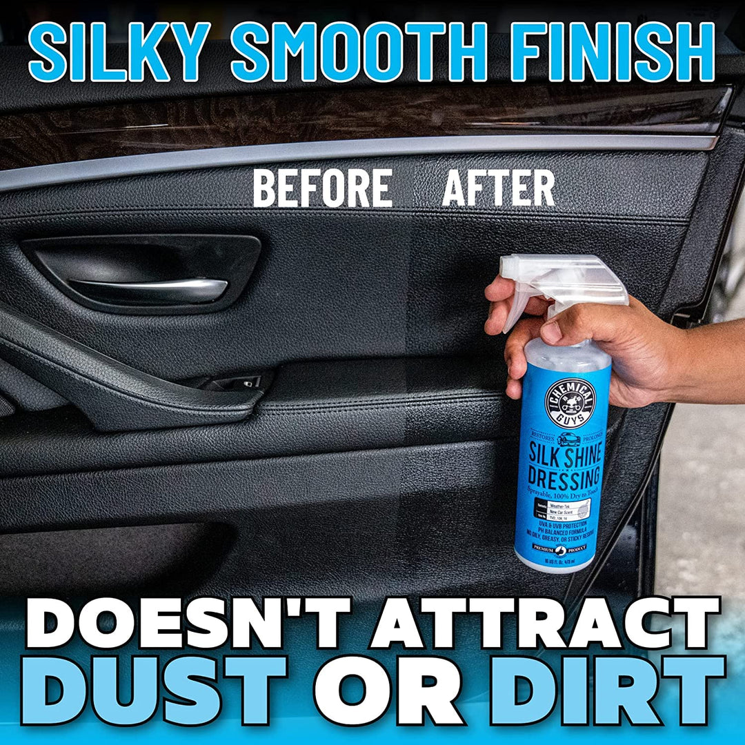 TVD_109_16 Silk Shine Spray-able Dry-To-The-Touch Dressing and Protectant for Tires, Trim, Vinyl, Plastic and More, Safe for Cars, Trucks, Motorcycles, RVs & More, 16 fl oz
