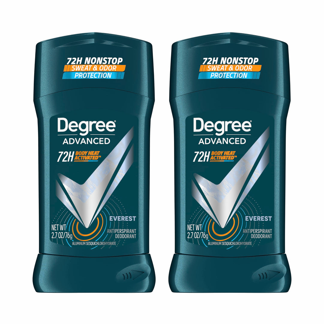 Men Advanced Antiperspirant Deodorant Everest 2 Count 72-Hour Sweat and Odor Protection Antiperspirant For Men With Body Heat Activated Technology 2.7 oz