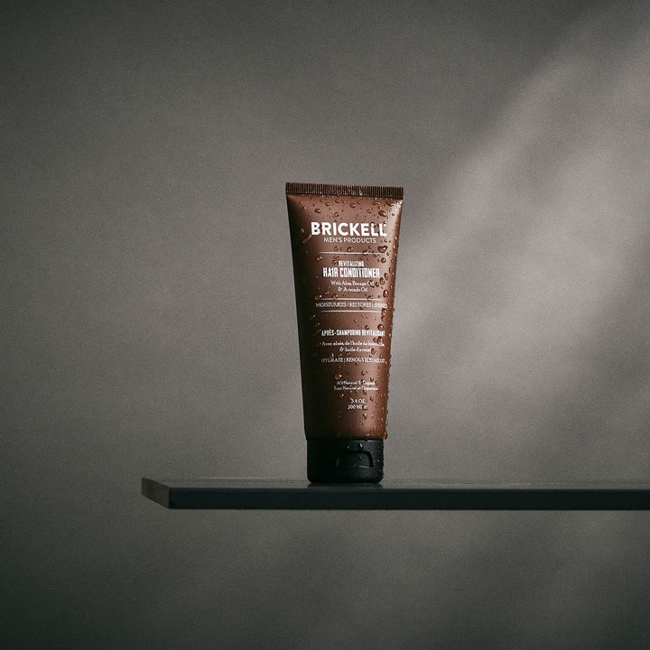 Brickell Men's Revitalizing Hair Conditioner for Men, Natural and Organic Nourishing Hair Conditioner, Restores Shine and Moisture, 2 Ounce, Scented, New Formula