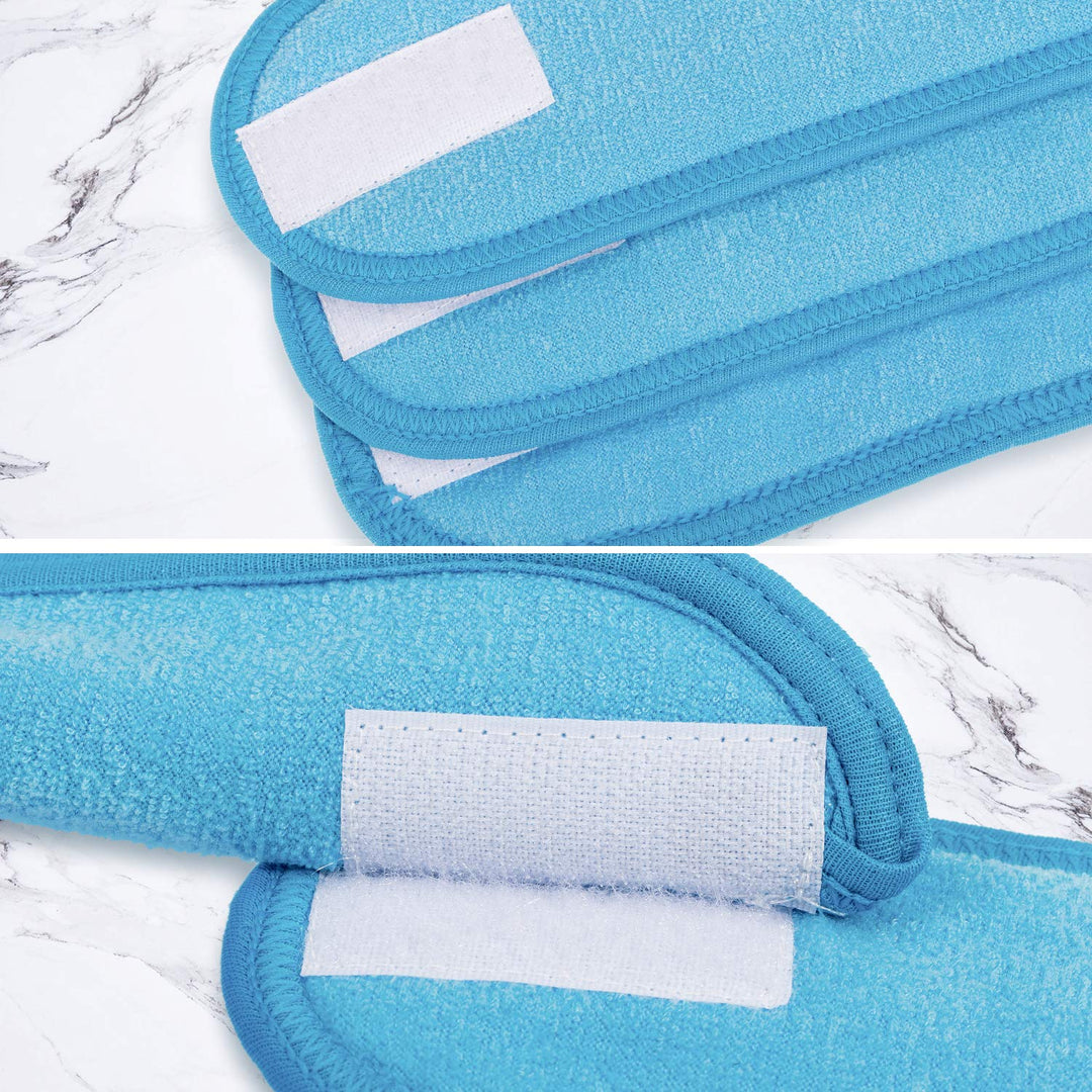 4 PCS Spa Headband, Make up Hair Band, Stretch Terry Cloth Headband for Sport Yoga Shower (Blue)