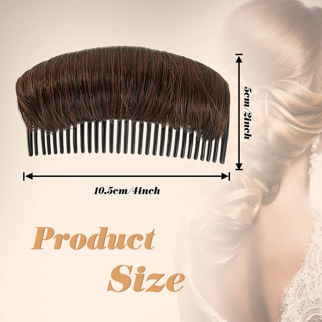 3 Pieces Invisible False Hair Clips, Increased Hair Pad, Bump It Up Volume Hair Base Fluffy Princess Styling Insert Tool for Women Girls (Dark Brown)