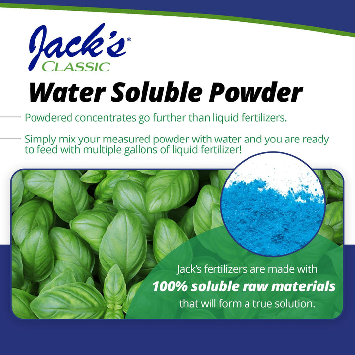 Jack's Classic 20-20-20 All Purpose Water-Soluble Fertilizer with Micronutrients to Provide General Growth on All Plants, 4lbs