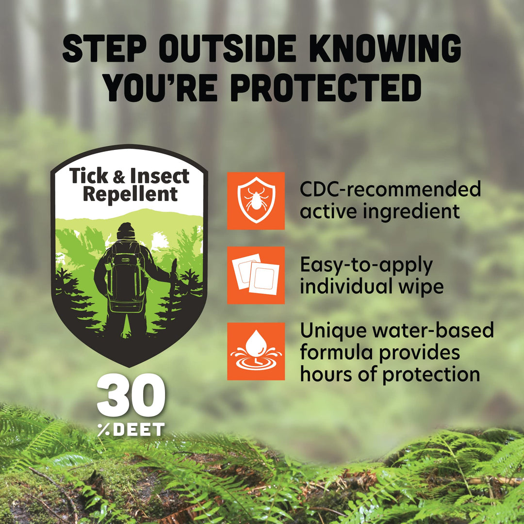 Ben's 30% DEET Mosquito, Tick and Insect Repellent Wipes, 12 Count, One Color