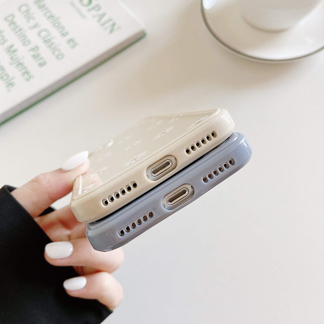 TPU Back Case for iPhone 7 iPhone 8 iPhone SE 2020 iPhone SE 2022, Daisy Pattern Glossy Soft Silicone Case, Cute Girls Slim Lightweight Protective Bumper Cover for iPhone 7 (4.7) - Beige