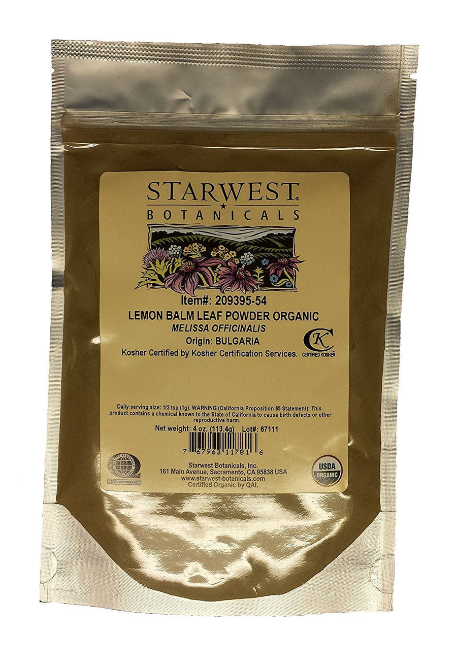 Organic Lemon Balm Leaf Powder - 4 Oz (113 G)