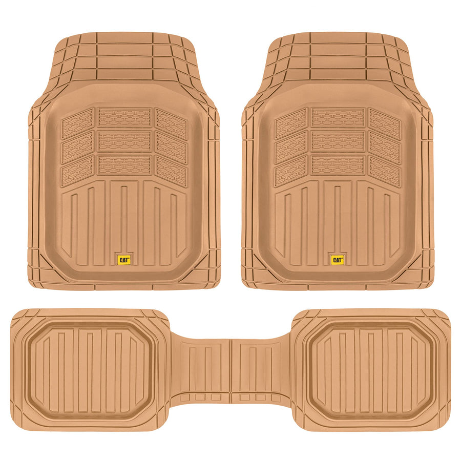 ® CAMT-9013 (3-Piece) Heavy Duty Deep Dish Rubber Floor Mats, Trim to Fit for Car Truck SUV & Van, All Weather Total Protection Durable Liners