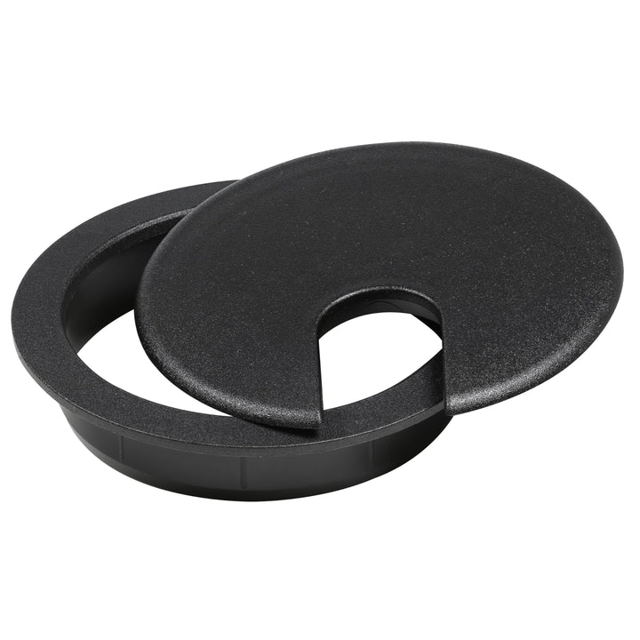5 Pack Hardware 3 (76mm) Black Round Computer Desk Table Port Wire Cable Cord Organizer Hole Cover Grommet, ROKRG3BLK