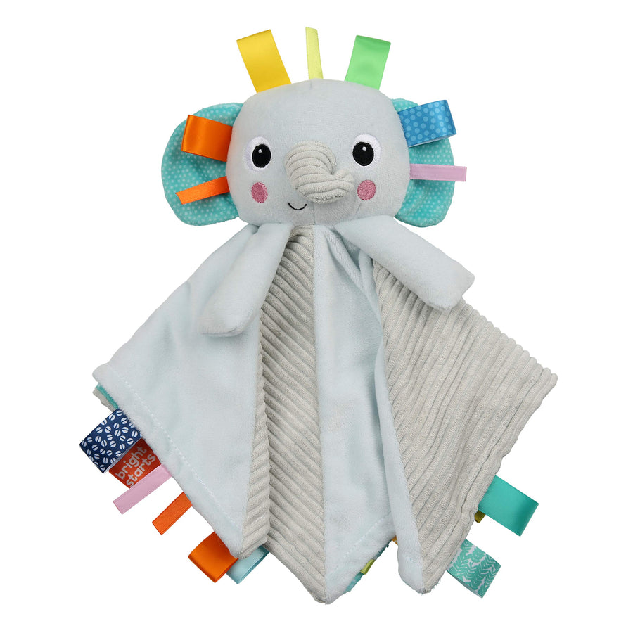 Elephant Cuddle 'n Tags 2-Sided Baby Lovey Security Soothing Blanket, 16