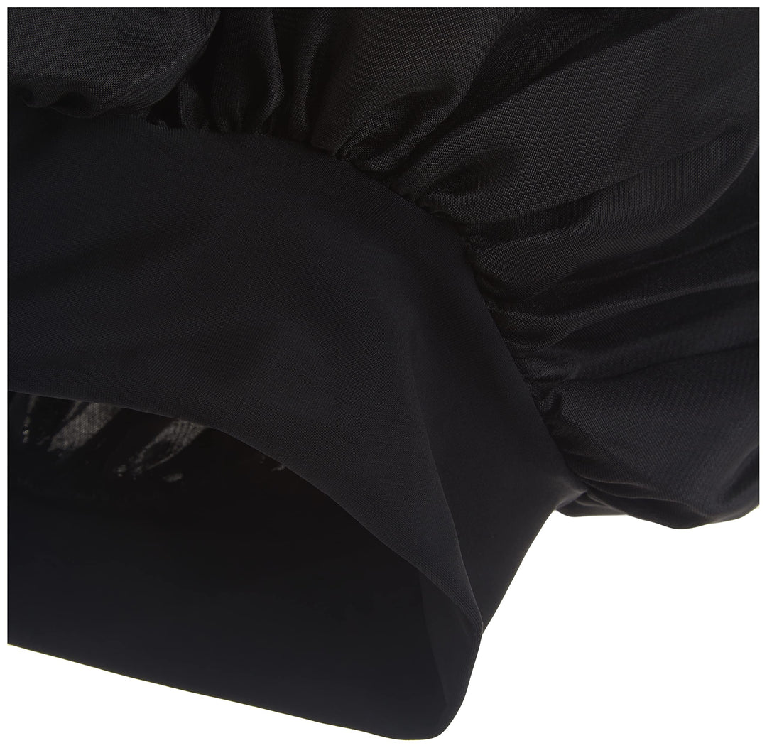 Satin Wide Edge Bonnet Black