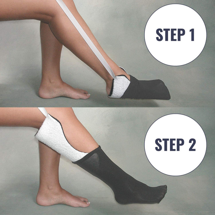 Deluxe No Bend Sock Aid to Easily Pull on Socks, White