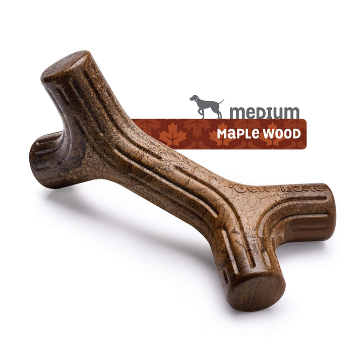 Maplestick Durable Dog Chew Toy for Aggressive Chewers, Real Maplewood, Made in USA, Medium