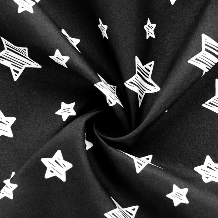Bassinet Sheet, 33 X 17 Flexible for Different Cradle and Bassinet Mattress, Soft Breathable Universal Sheet for Rectangle, Oval, Hourglass Bassinet Mattress, Black Star