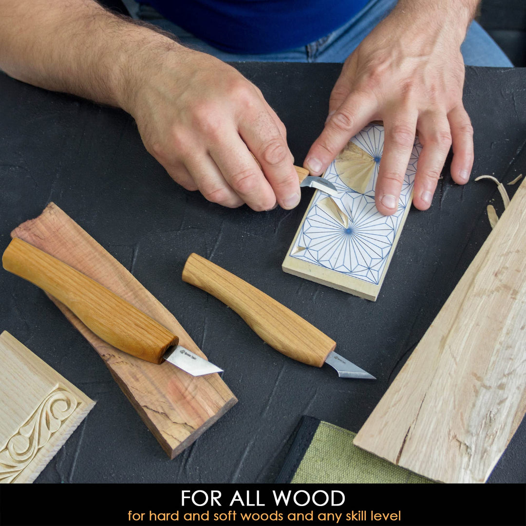 Wood Carving Knife Kit for Beginners S55 Chip Carving Knives Woodworking Wood Carving Tools Set Carve Widdling Knife Kit Detail Whittling Knife Set Wood Carving Kit Hobbies for Men (3)