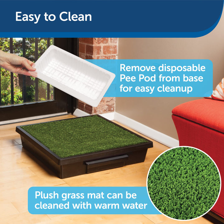 Pet Loo Portable Dog Potty - Pet Toilet Alternative for Puppy Pads - Small - Perfect for House Training - Easy-to-Clean Grass Mat