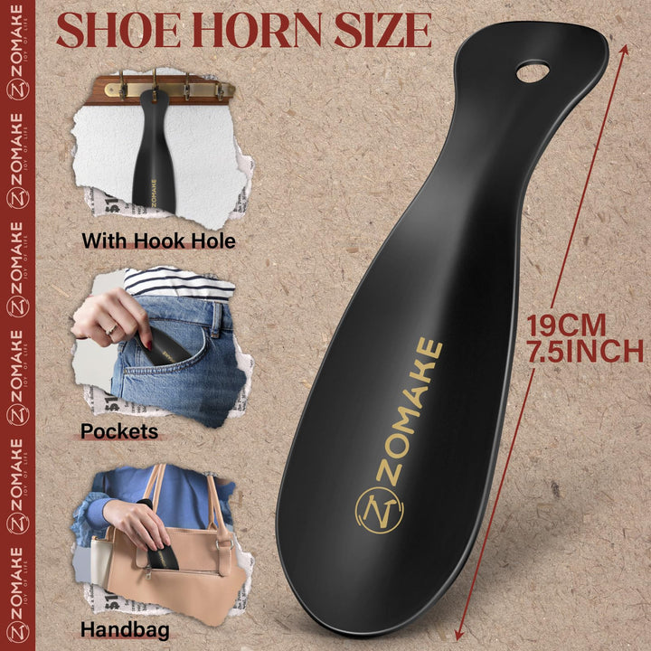 Metal Shoe Horn for Men Women,Travel ShoeHorn 7.5 Inches