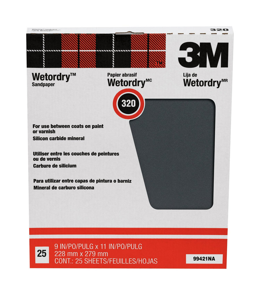 Pro-Pak Wetordry Between Finish Coats Sanding Sheets, 320A-Grit, 9-in by 11-in, 25-Sheets