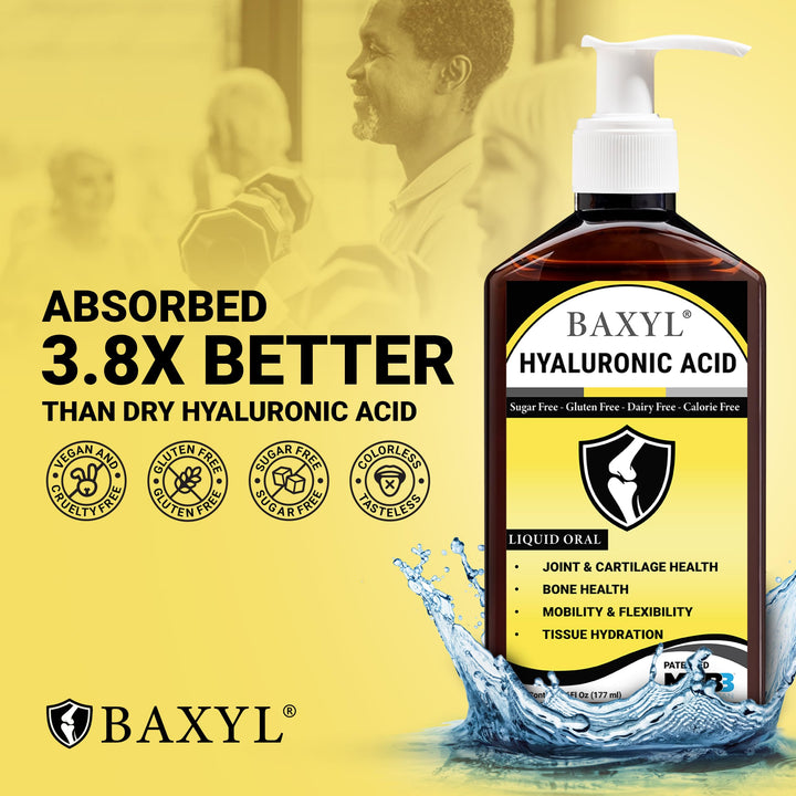 ® - Liquid Hyaluronic Acid for Joint Relief Supplement (Vegan, Gluten-Free, Non-GMO, Patented Oral MHB3) | 6 Oz, 36 Day Supply