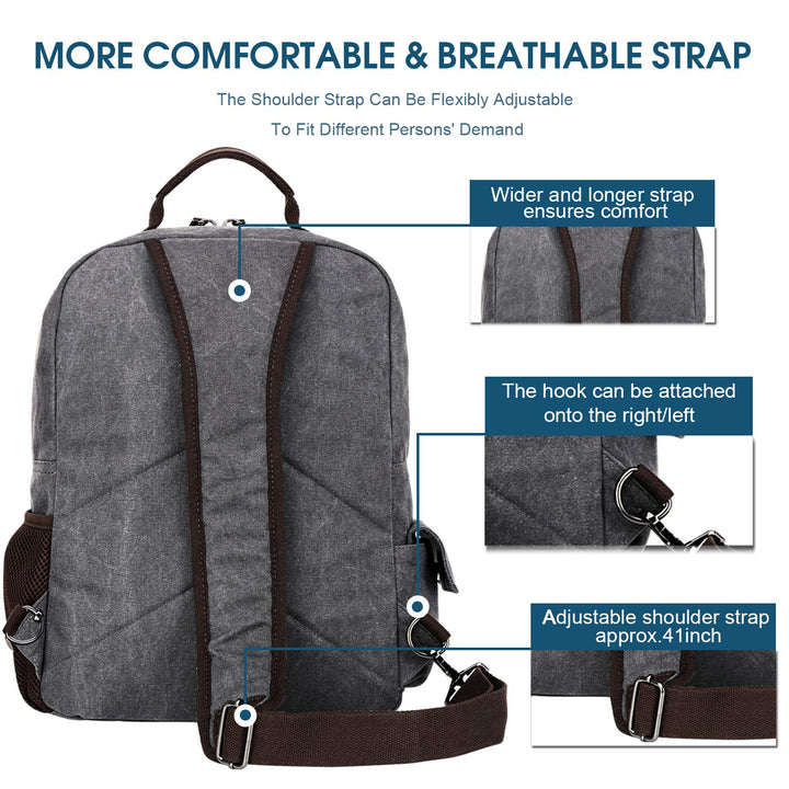 Sling Bag for Men Sling Backpack Laptop Messenger Bag Fit 15.6
